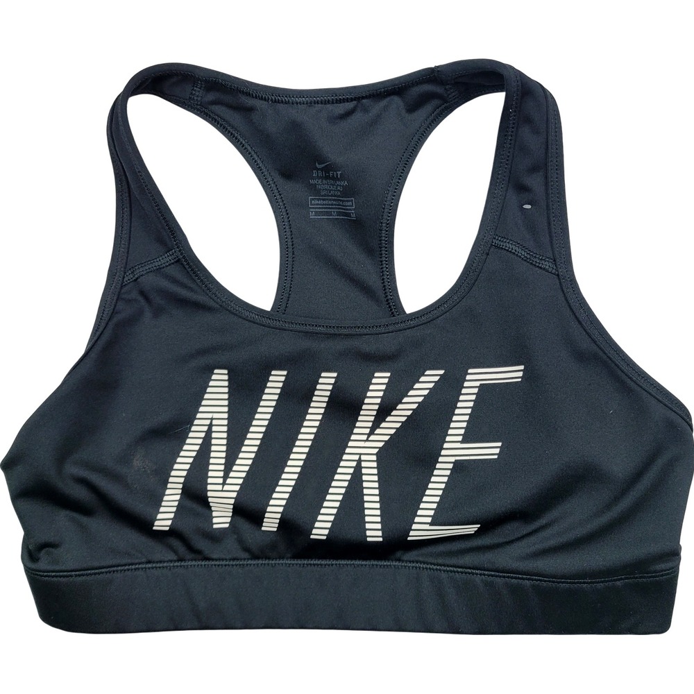 Nike Dri-FIT Women's Sports Bra Top Black‎ Racerback Medium Size